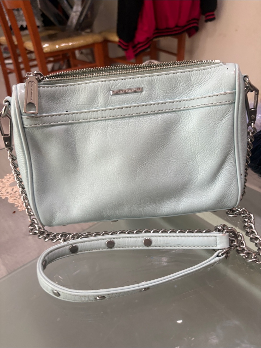 Rebecca Minkoff MAC mojito green mint leather crossbody clutch bag - Picture 2 of 6